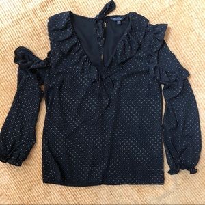 Miss selfridge asymmetrical blouse black silver 8